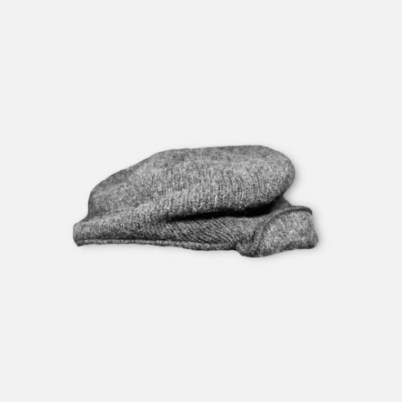 Vintage LL Bean Wool Knit Beret Gray Cabbie Hat Ivy Flat Cap Newsboy Retro USA - Picture 1 of 6